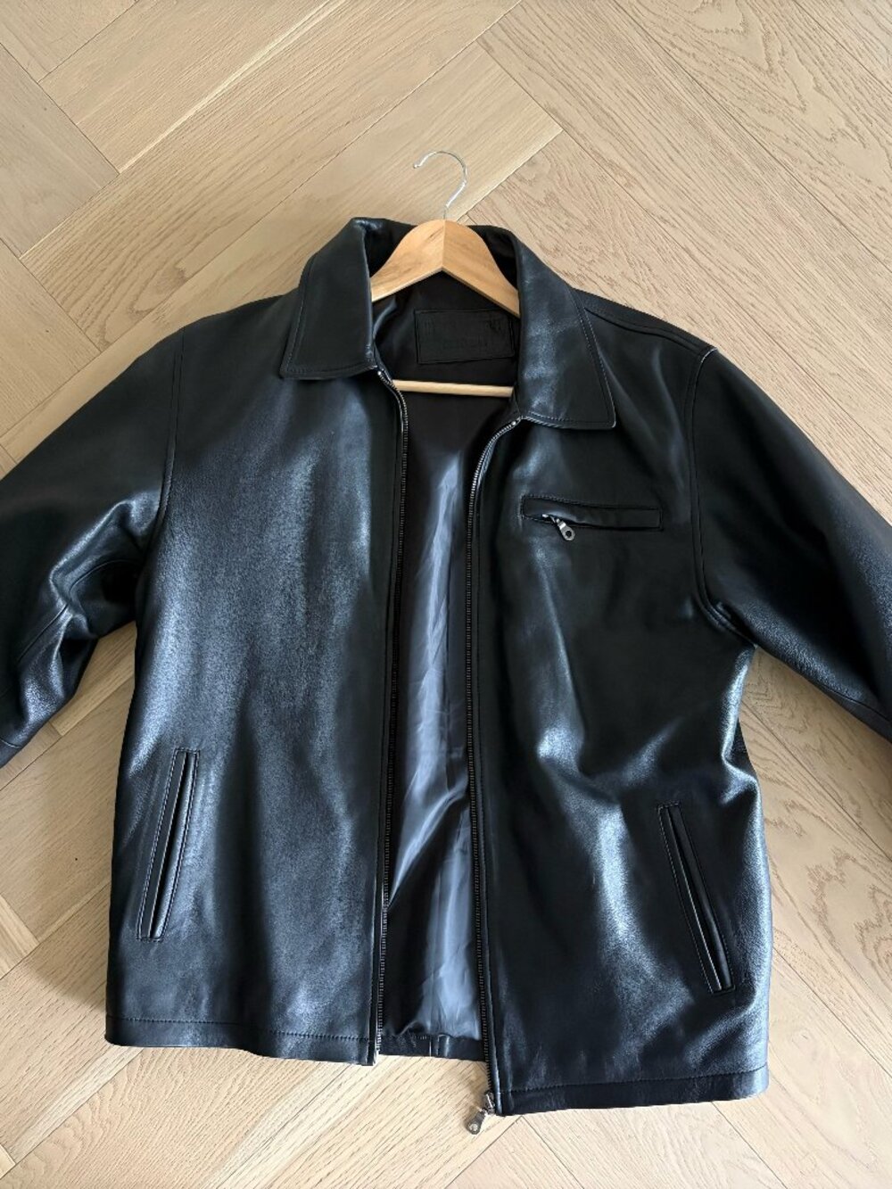 Oversized 90’s Leather Jacket (Real), Women's Medium